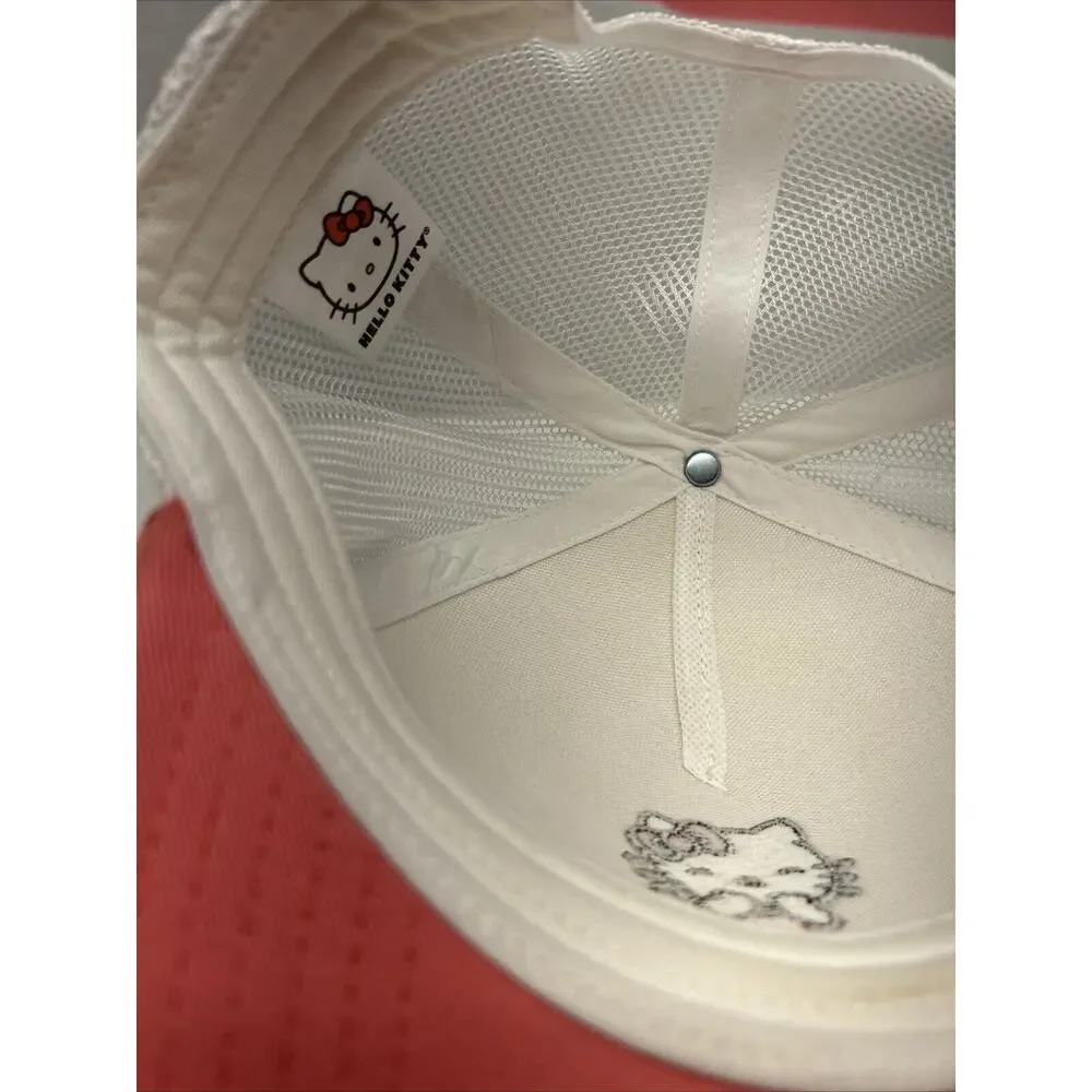 Hello Kitty BallCap Youth Always Kind Pink White Mesh Embroidered Adjustable NEW